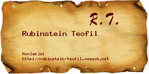 Rubinstein Teofil névjegykártya